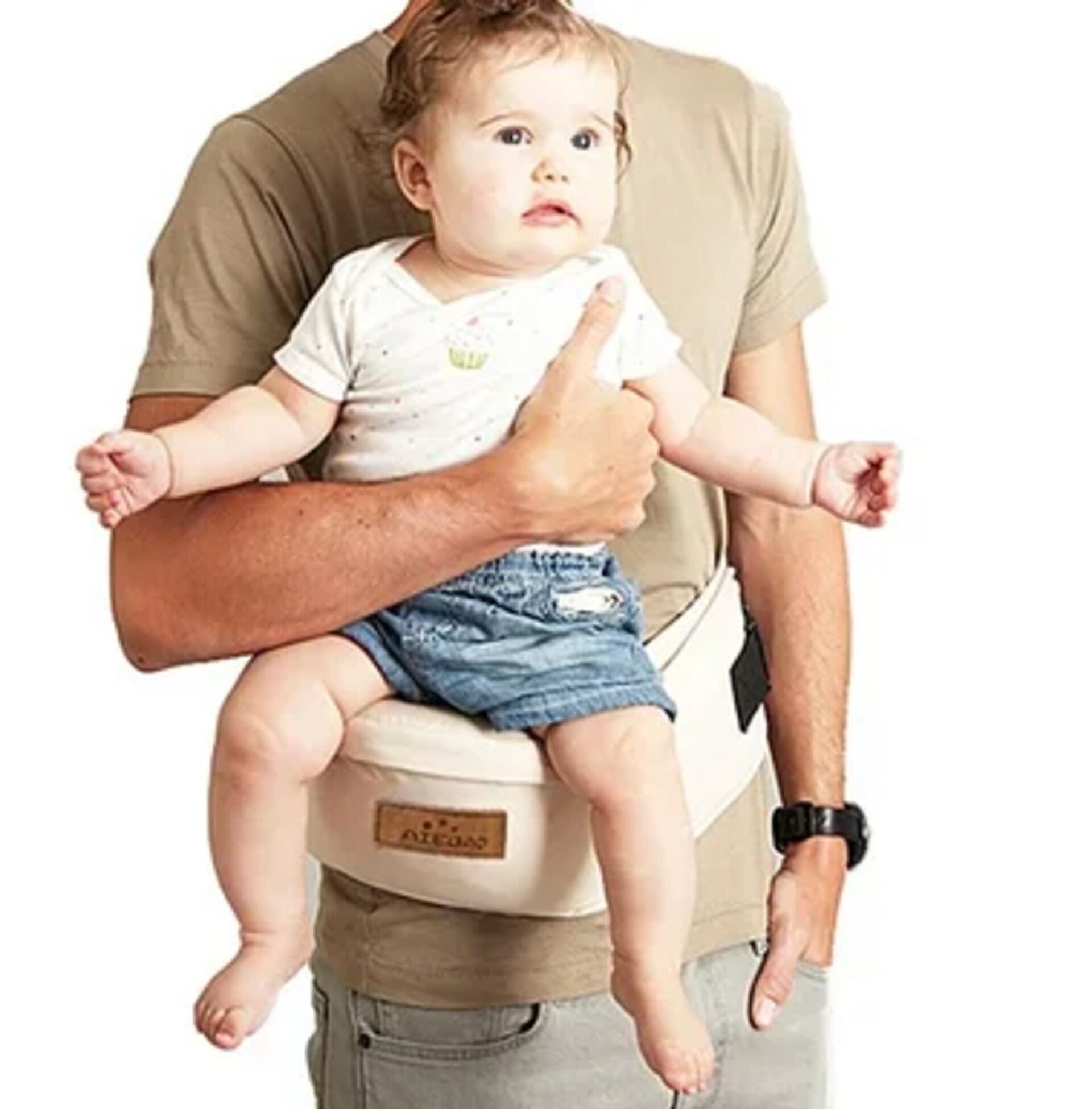 Heupdrager voor de baby beige