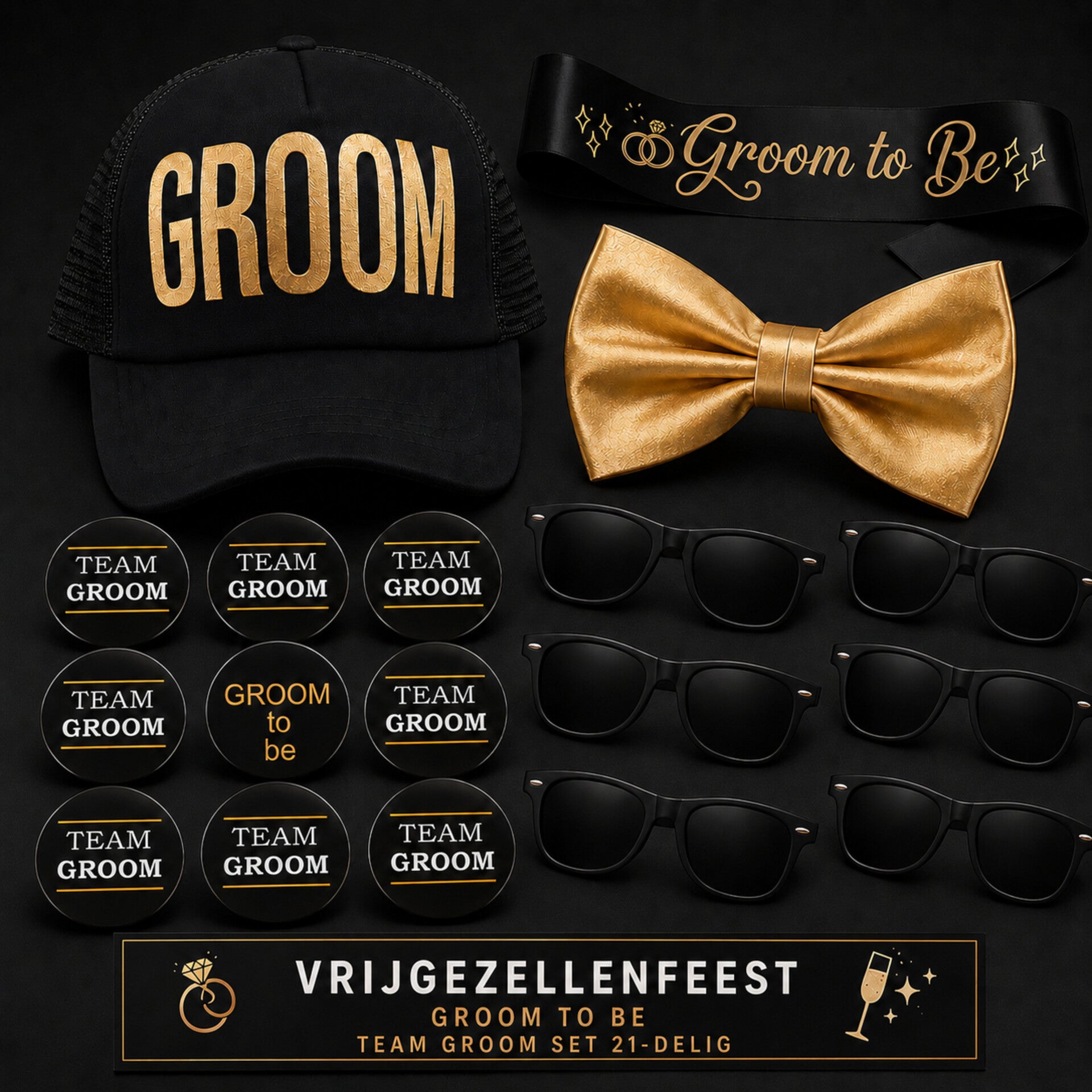Groom to Be en Team Groom set 21-delig