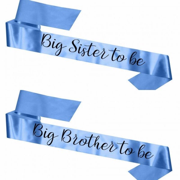 Sjerpen set Big Brother en Sister blauw met zwarte tekst