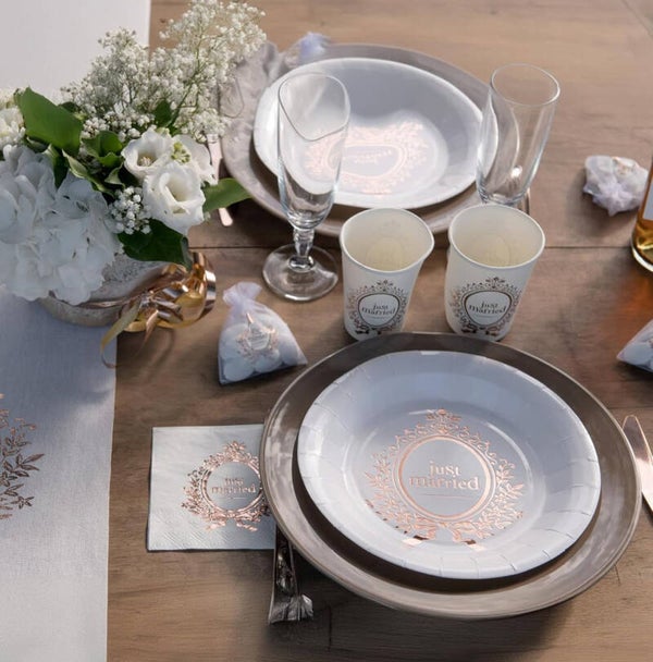 20 servetten Just Married rosé goud