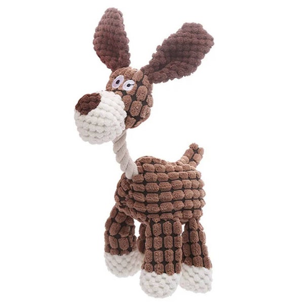 Dierenspeeltje Funny Dog van katoen, soft pluche en flostouw