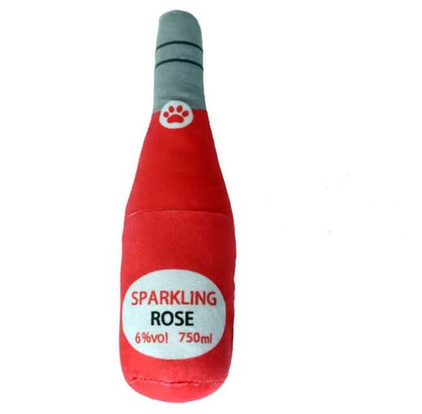 Pluche honden speeltje fles Sparkling Rosé