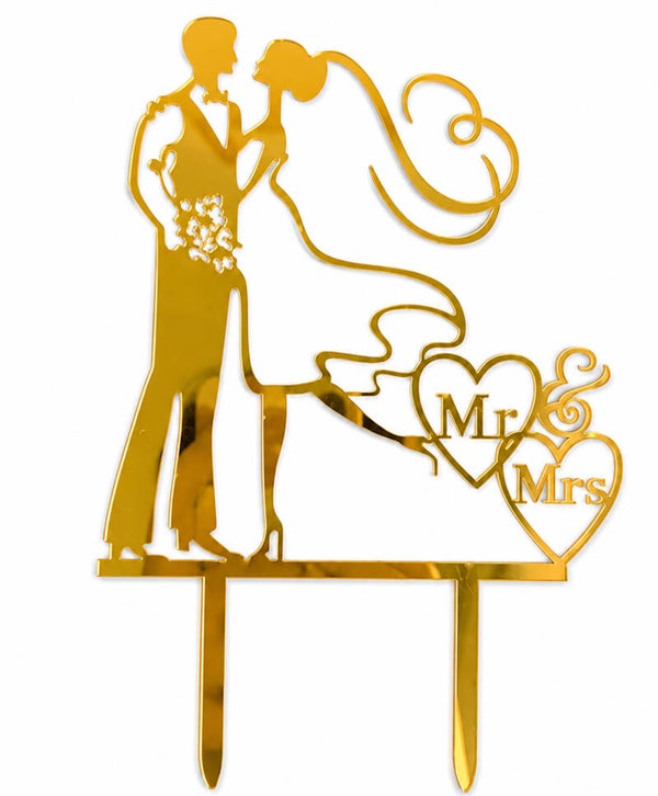 Mr & Mrs taart topper