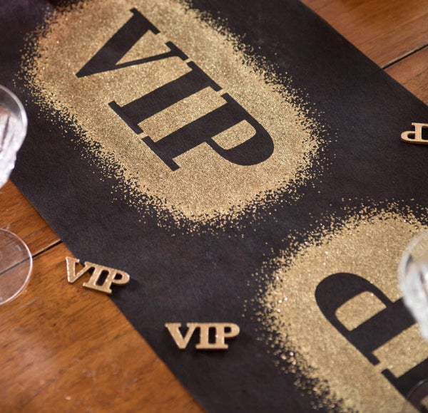 Tafelloper VIP zwart met goud
