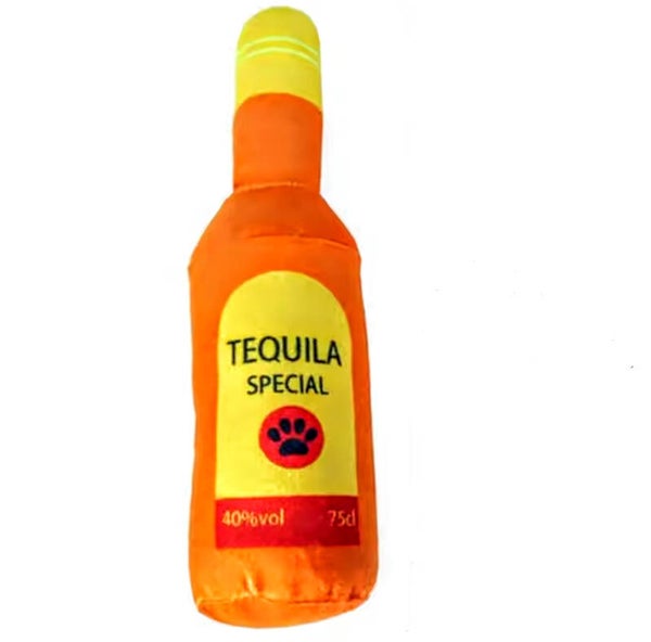 Pluche honden speeltje fles Tequila