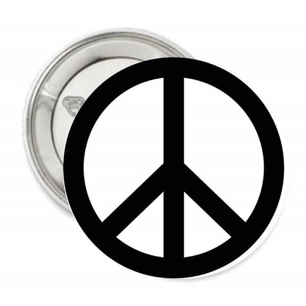Vredes button of (kleding)magneet Black and White met of zonder eigen tekst