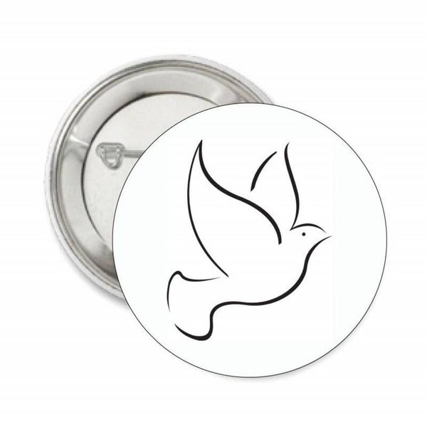 Vredes button of (kleding)magneet Peace Duif met of zonder eigen tekst