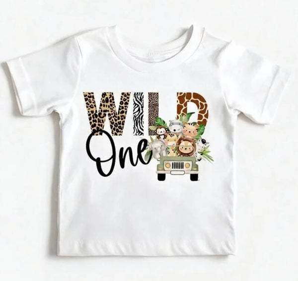 Eerste verjaardag t-shirt Wild One Jungle