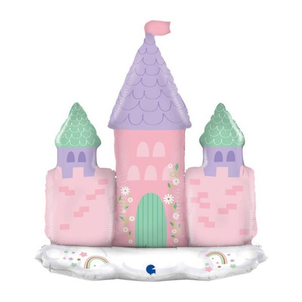 XL folie ballon Droom Kasteel in pastel kleuren