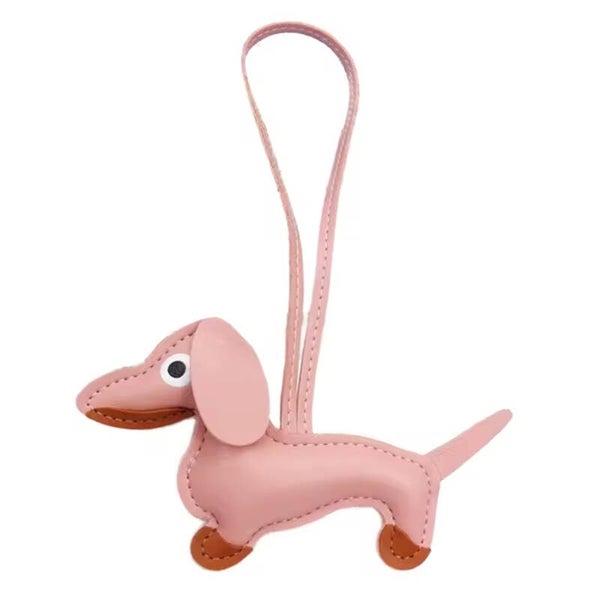 Teckel sleutel of tas hanger roze