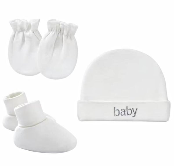 Baby newborn set 3-delig met mutsje, slofjes en wantjes