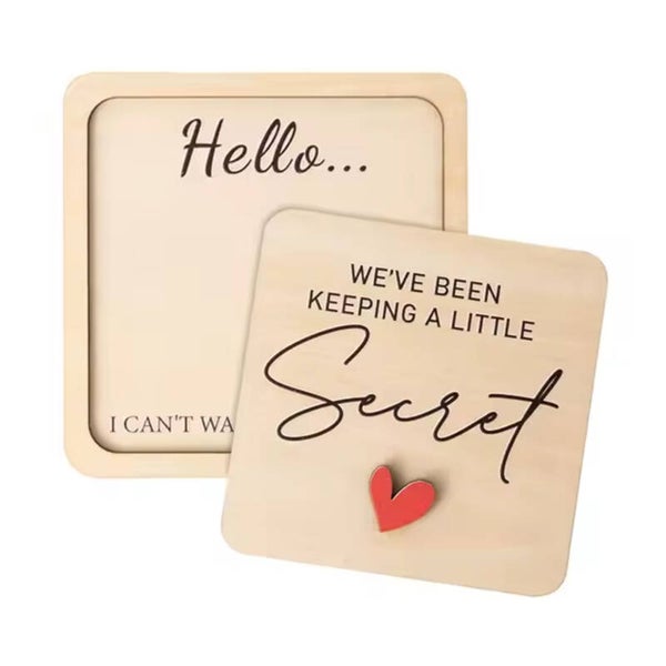 Zwangerschapsaankondiging houten fotolijst voor echo