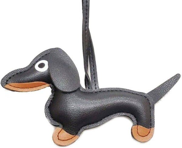 Teckel sleutel of tas hanger zwart