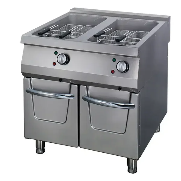 friteuse - 2 x 22 L - unité double - profondeur 90 cm - avec robinet de vidange - électrique tarif TTC