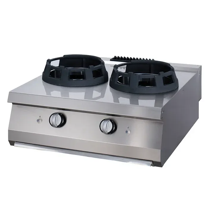 Cuiseur wok - 2 x 28,5 cm anneaux de cuisson - unité double - profondeur 90 cm - gaz tarif TTC
