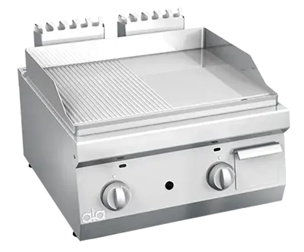 Grillade 1/2 lisse & 1/2 nervurée gaz a poser