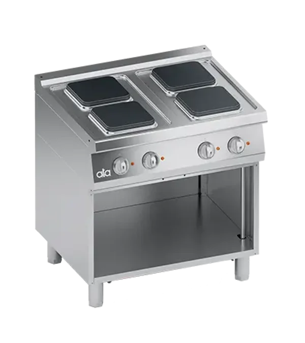 FOURNEAU ELECTRIQUE 4 PLAQUES CARREES + BAIE OUVERTE