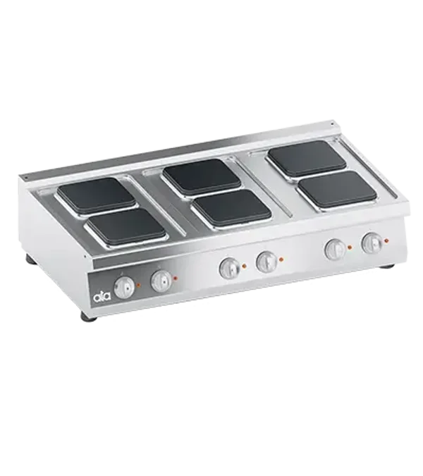 FOURNEAU ELECTRIQUE 6 PLAQUES CARRÉES A POSER