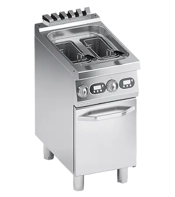 FRITEUSE ELECTRIQUE - 2 CUVES 9+9 lt. AVEC COMMANDES ELECTRONIQUES -