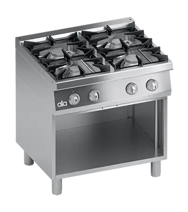 FOURNEAU A GAZ 4 BRULEURS + BAIE OUVERTE