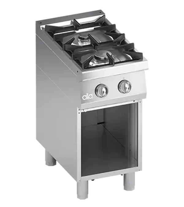 FOURNEAU A GAZ 2 BRULEURS SUR BAIE OUVERT