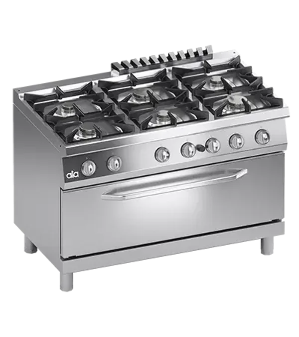 FOURNEAU A GAZ 6 BRULEURS AVEC FOUR GAZ MAXI 105 x 53 cm