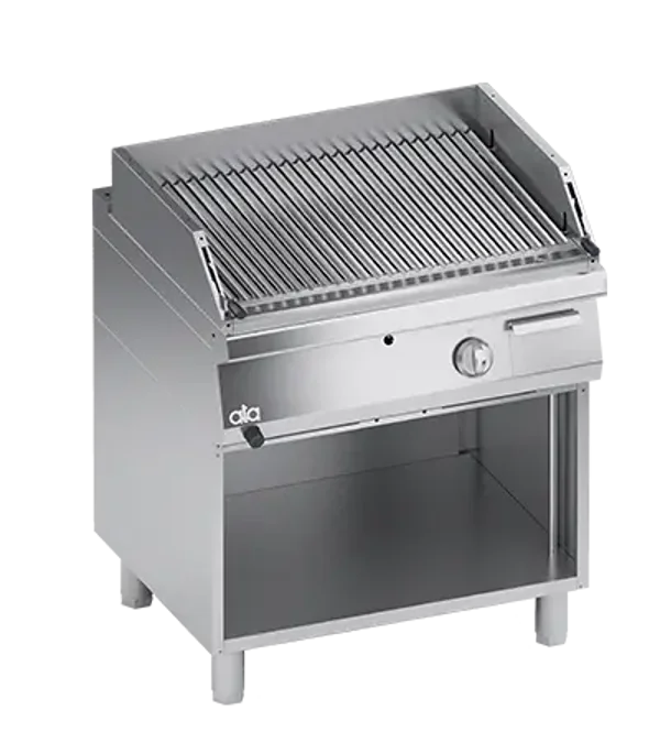 GRILL PIERRE VOLCANIQUE A GAZ POUR VIANDE + BAIE OUVERTE 800
