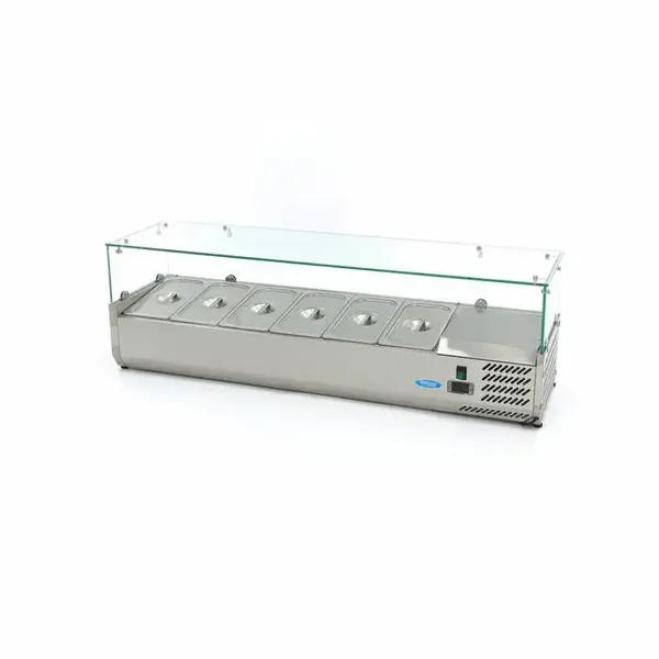 Vitrine de préparation de comptoir - 140 cm - s'adapte à 5 x 1/3 GN tarif TTC
