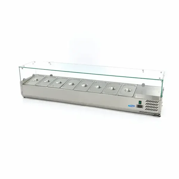 Vitrine de préparation de comptoir - 180 cm - s'adapte à 8 x 1/3 GN tarif TTC