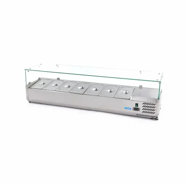 Vitrine de préparation de comptoir - 160 cm - s'adapte à 7 x 1/3 GN tarif TTC