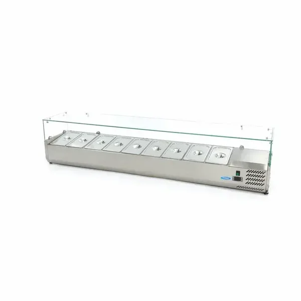 Vitrine de préparation de comptoir - 200 cm - s'adapte à 9 x 1/3 GN tarif TTC