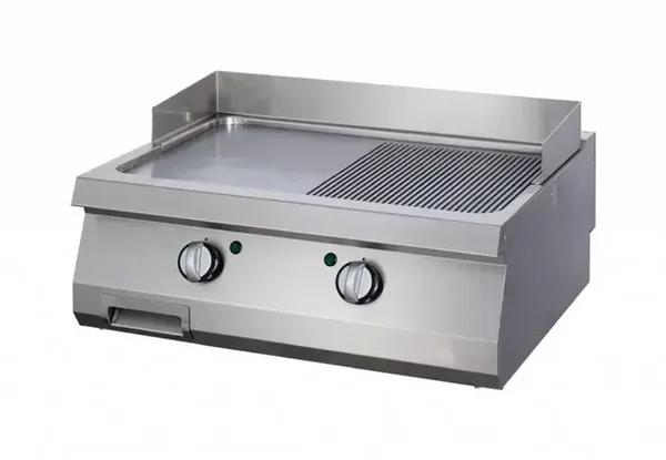 Grill - demi-rainuré chromé - unité double - profondeur 70 cm - gaz tarif TTC