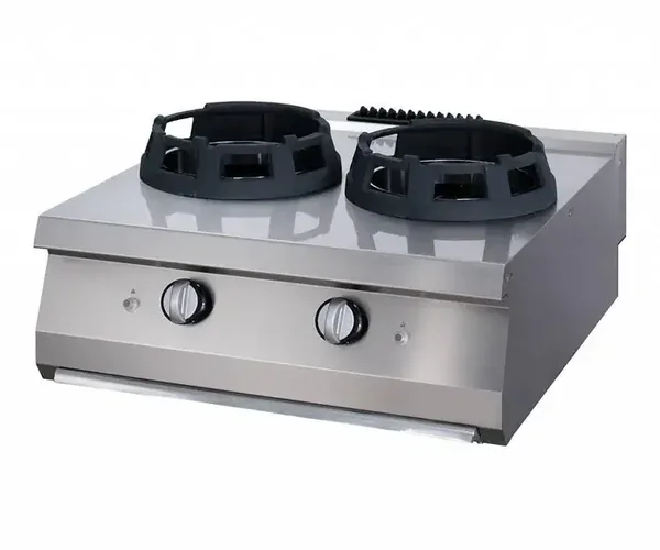 cuiseur wok - 2 x 28,5 cm anneaux de cuisson - unité double - profondeur 90 cm - gaz tarif TTC