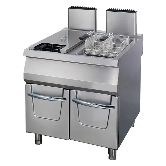 Friteuse - 2 x 22 L - unité double - profondeur 90 cm - avec robinet de vidange - gaz tarif TTC