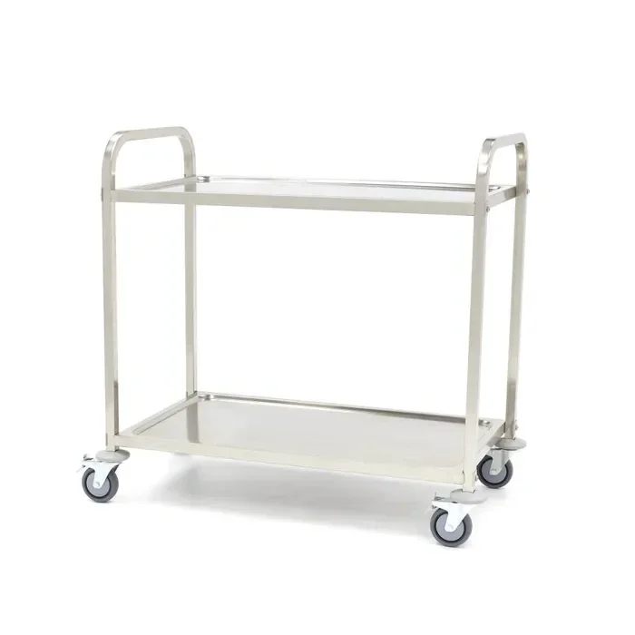 Chariot en acier inoxydable - 2 étagères tarif TTC