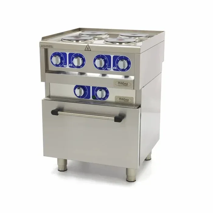 Fourneau 4 Brûleurs Electriques Avec Four Electrique -profondeur 60 cm  400V tarif TTC