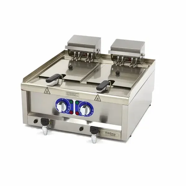 Friteuse - 2 x 10 L - 2 paniers - avec robinet de vidange - 400V tarif TTC