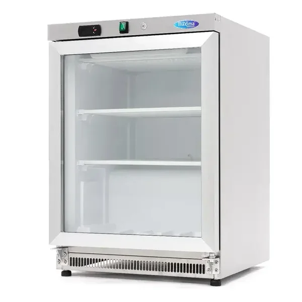 Armoire 1 porte négative 200 L - acier inoxydable - avec porte en verre tarif TTC