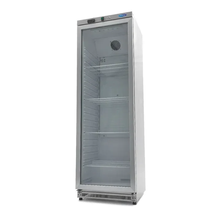 Armoire 1 porte positive- 400 L - acier inoxydable - avec porte en verre tarif TTC