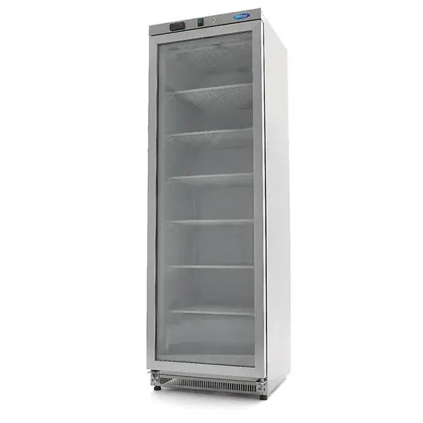 Armoire 1 porte négative 400 L - acier inoxydable - avec porte en verre tarif TTC