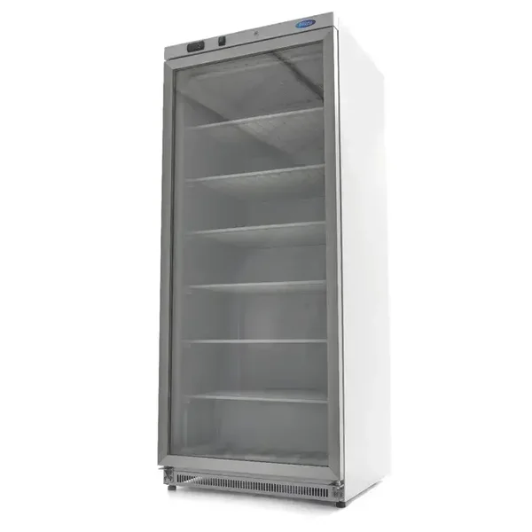 Armoire 1 porte négative 600 L - acier inoxydable - avec porte en verre tarif TTC