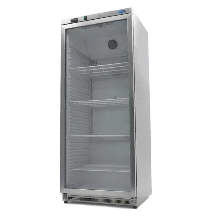 Armoire 1 porte positive- 600 L - acier inoxydable - avec porte en verre tarif TTC
