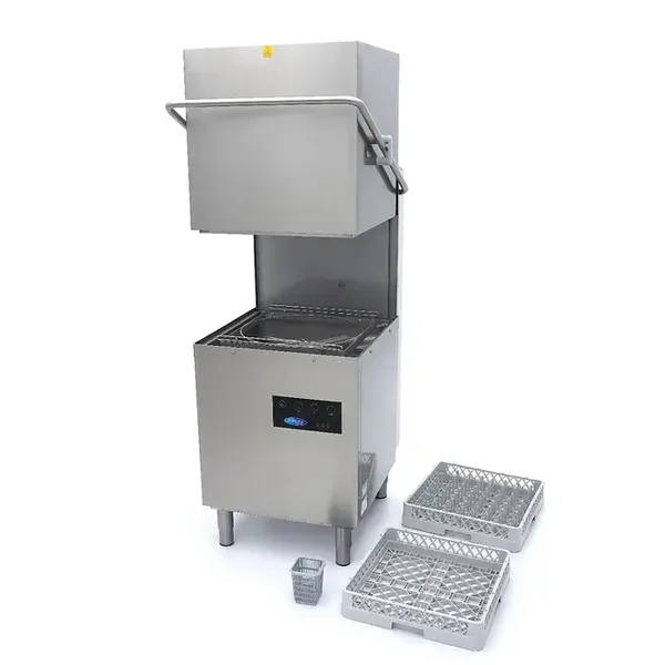 Lave-vaisselle à capot - 50x50cm - avec pompes de vidange, de rinçage et de savon - 400V tarif TTC