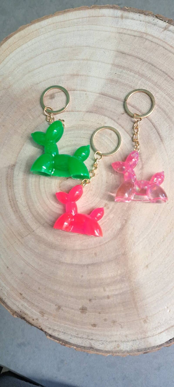 Ballonhondje sleutelhanger epoxy