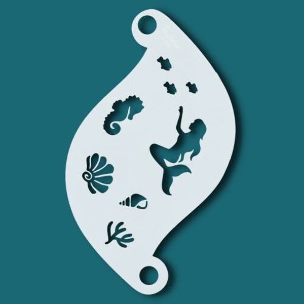 Superstar face paint stencil mermaid