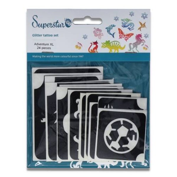 Superstar adventure XL Glitter Tattoo Stencils (24 pcs)
