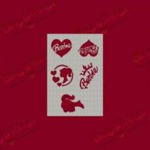 bling and things stencil barbie