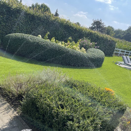 Beregening in een aangelegde tuin
