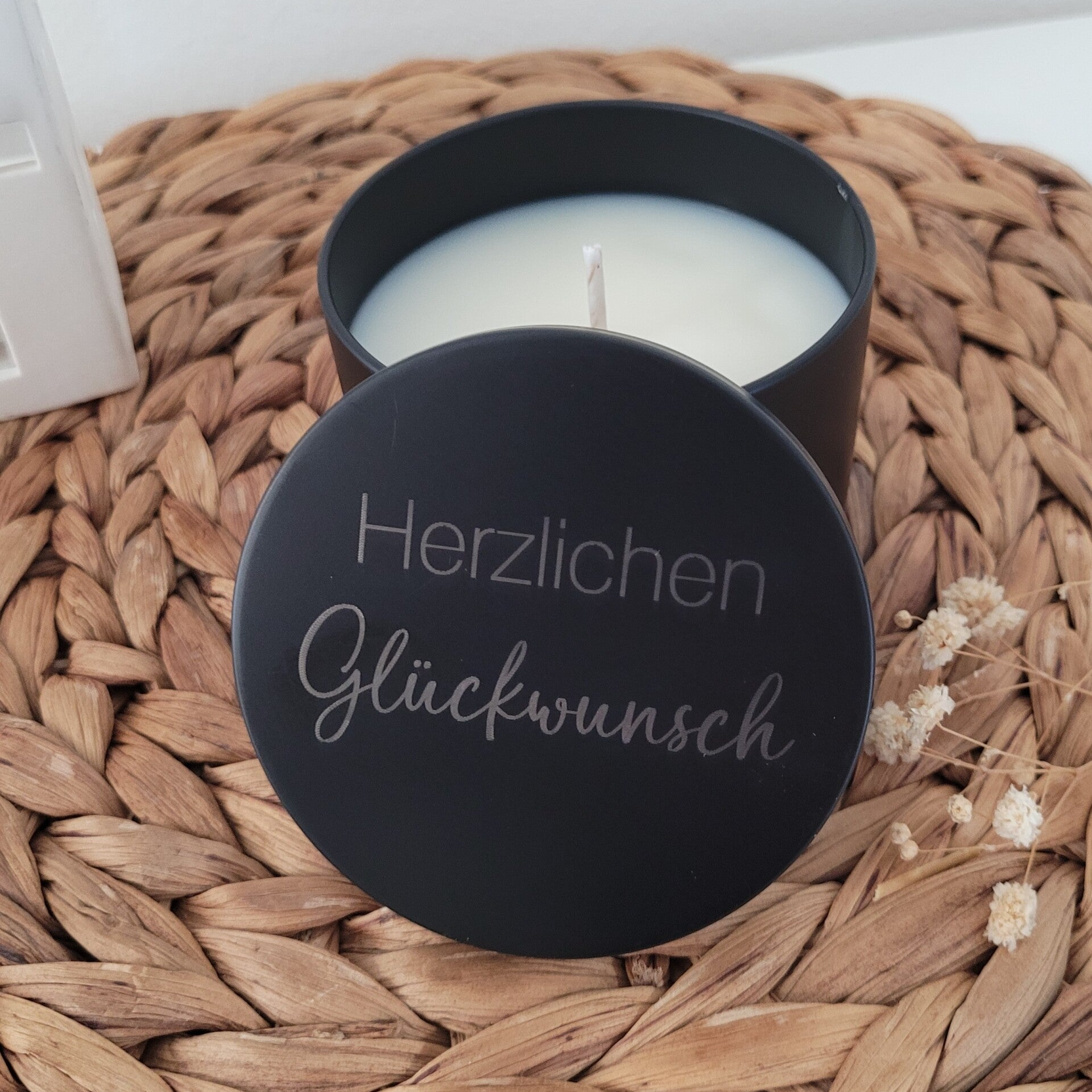 Duftkerze Metalldose Herzlichen Glückwu