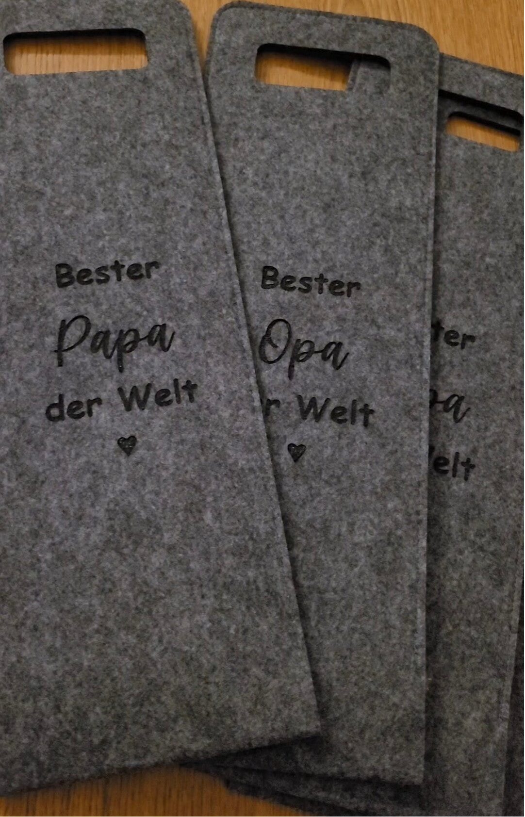 Weintasche aus Filz - Bester Papa / Opa